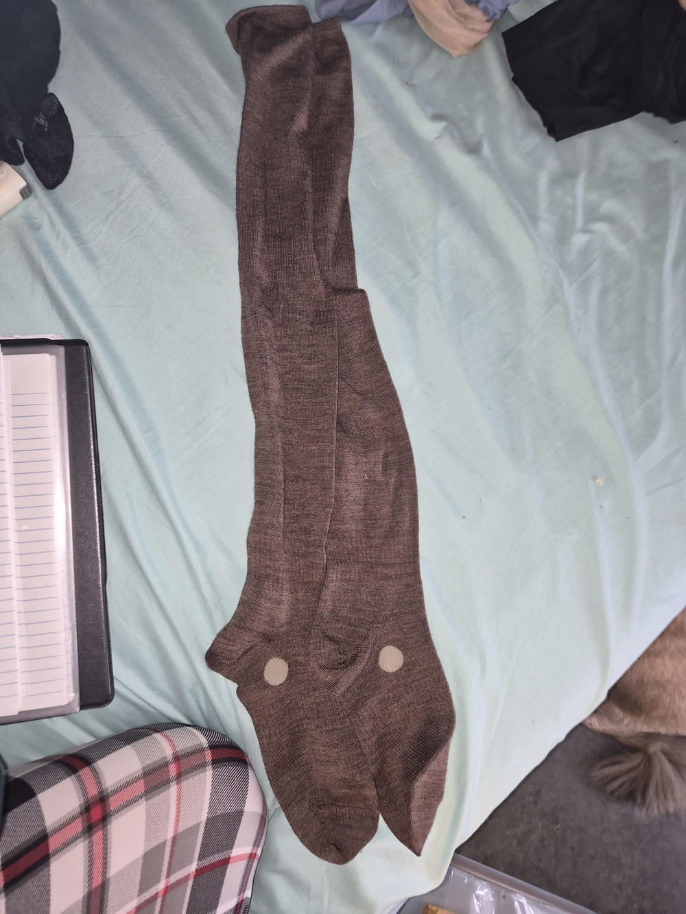 NWOT Hansel from Basel Heathered Brown Thigh High Knit Socks